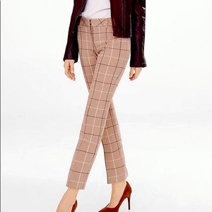 EXPRESS beige plaid ankle, skinny pants
